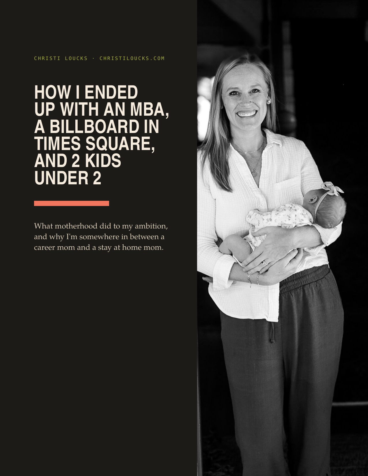 Cover of the PDF How I ended up with an MBA, a billboard in Times Square, and 2 kids under 2